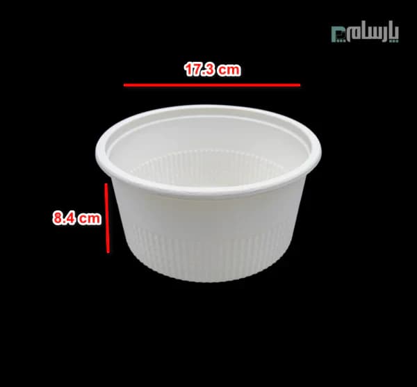 سطل یکبار مصرف گیاهی ۱۳۰۰ سی سی کوتاه آملون — تصویر ۲