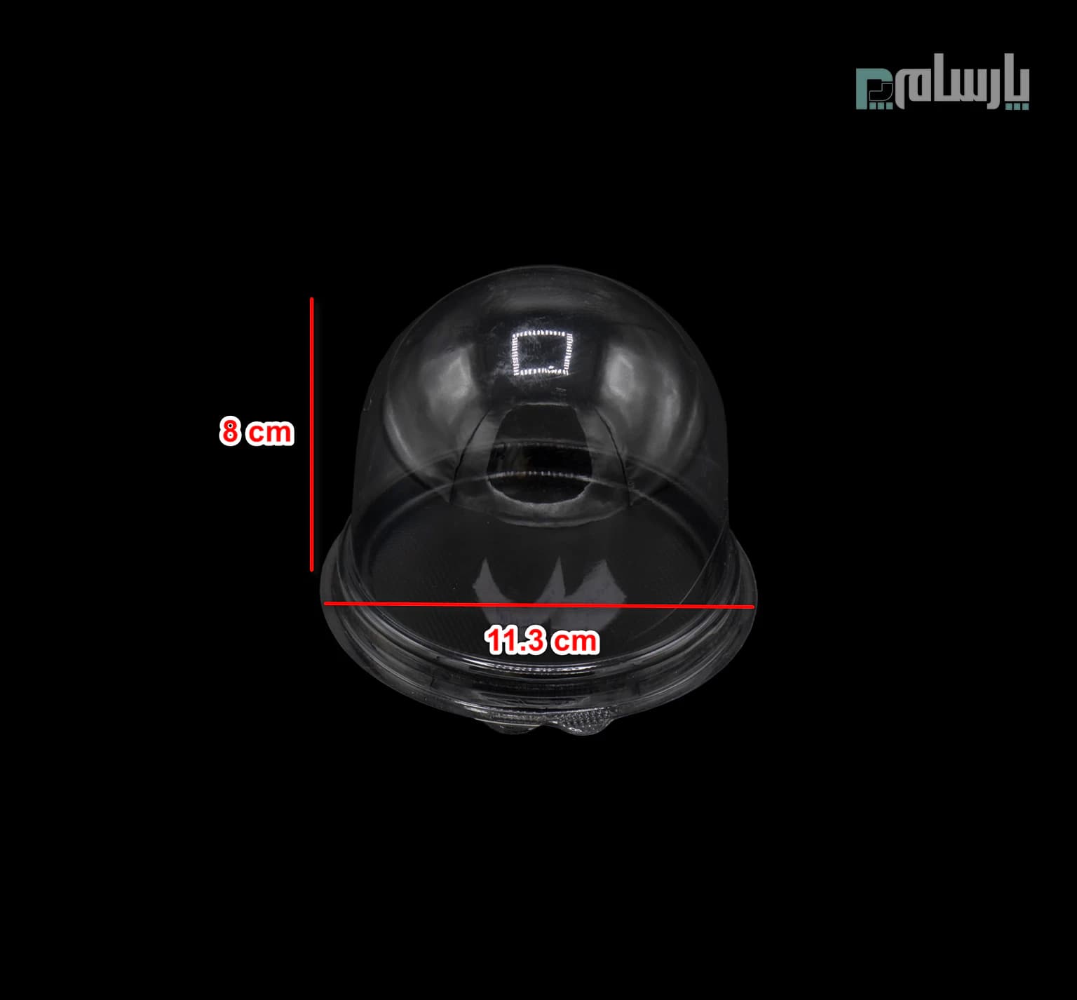 کاپ کیک گرد یکبار مصرف رویه شفاف و زیره مشکی-پت — تصویر ۲