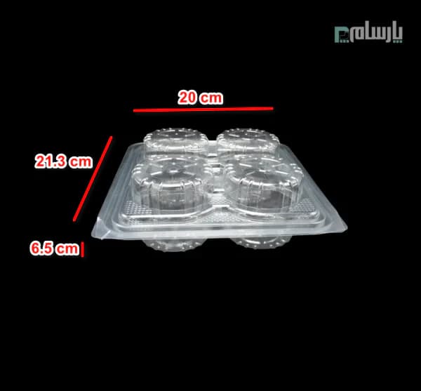 ظرف یکبار مصرف کاپ کیک ۴ خانه-پت — تصویر ۲