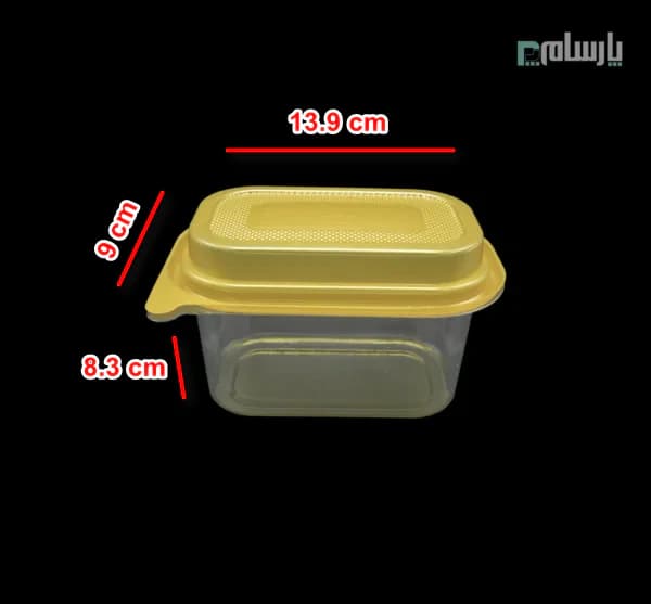 ظرف یکبار مصرف فینگر کاپ مستطیل زیره زرد-پت — تصویر ۲