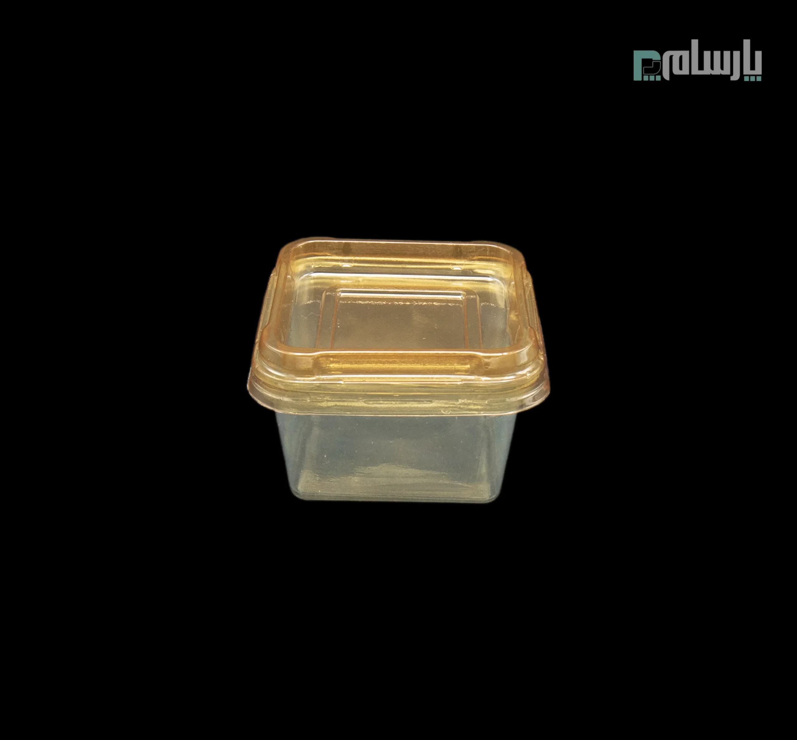 ظرف یکبار مصرف فینگر کاپ مربع زیره طلایی-پت