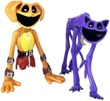 ست 2 عددی فیگور اسمالینگ کريترز (Smiling Critters) – مدل گربه بنفش و سگ نارنجی