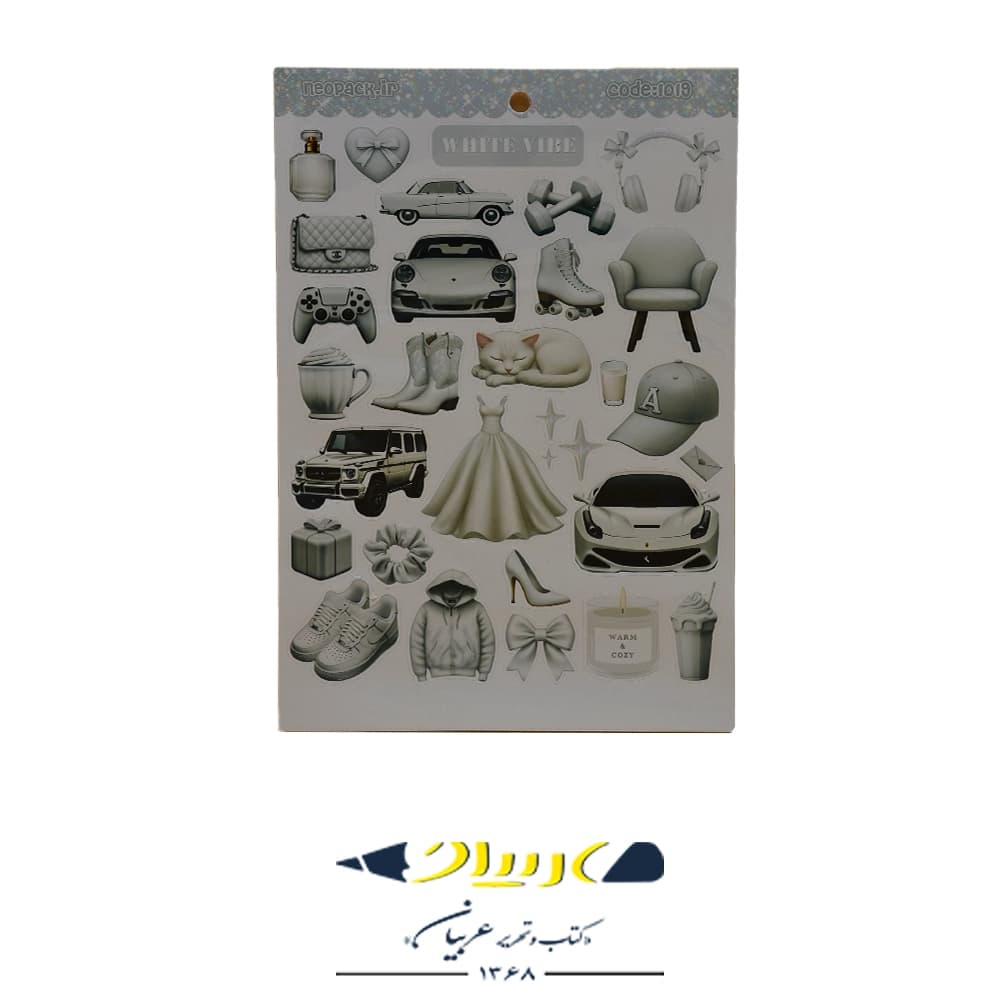 استیکر نئوپک طرح سفید کد ۱۰۱۹ (White Vibe)