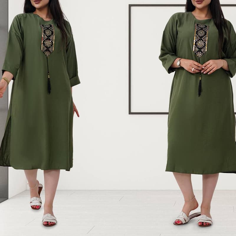 ساحلی کفتان نوارسنتی منگوله دار (پک 4 عددی) — تصویر ۴