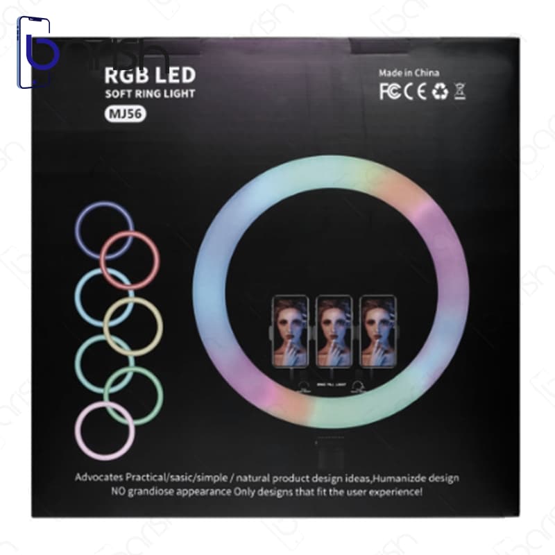 رینگ لایت 22 اینچی مدل RGB MJ56 به همراه سه پایه اورجینال — تصویر ۷