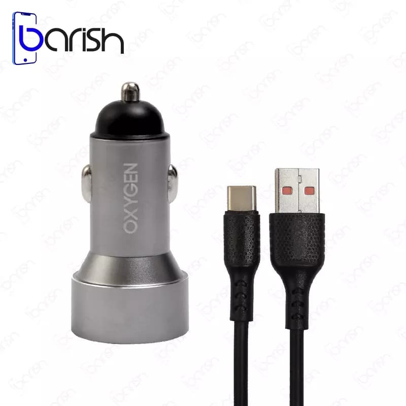 شارژر فندکی فست شارژ 18 واتی اکسیژن مدل AC-09 همراه با کابل Type-C