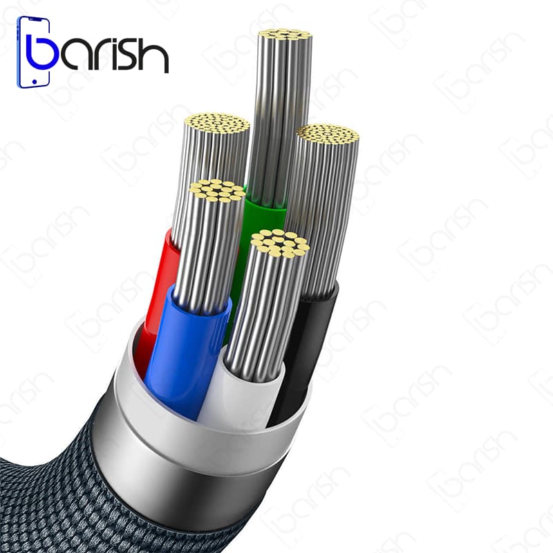 کابل دیتا و شارژ Type-C به لایتنینگ باسئوس سری Crystal Shine — تصویر ۸
