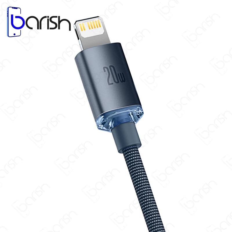 کابل دیتا و شارژ Type-C به لایتنینگ باسئوس سری Crystal Shine — تصویر ۳