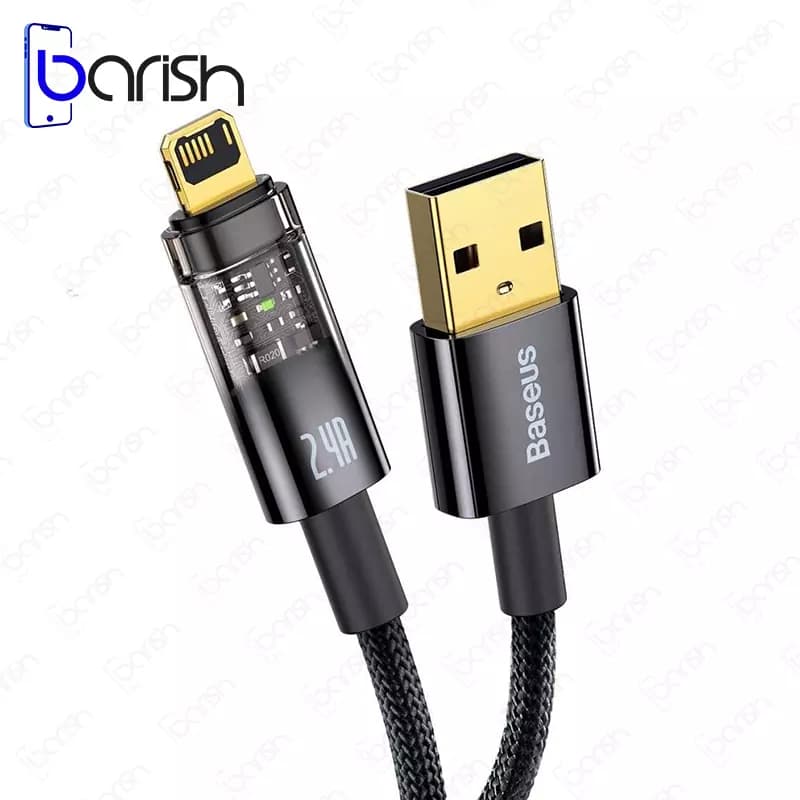 کابل دیتا و شارژ USB به لایتنینگ باسئوس سری Explorer
