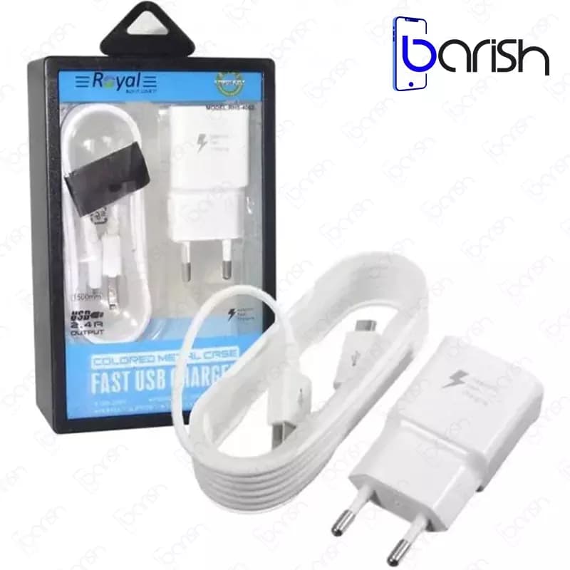 شارژر دیواری 2 آمپر رویال RHS-4002 همراه با کابل میکروUSB — تصویر ۲