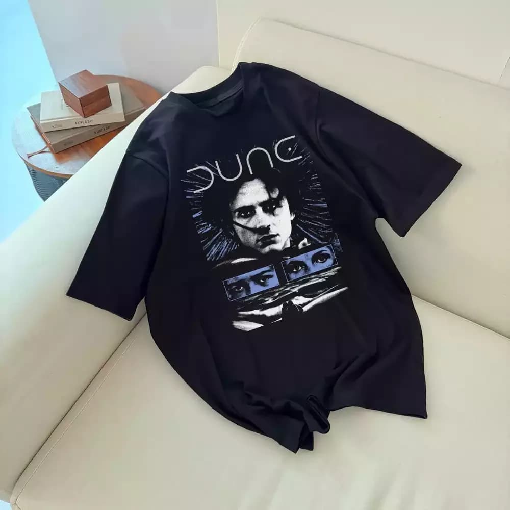 تیشرت نخ پنبه طرح پوستر آبی تلماسه Dune