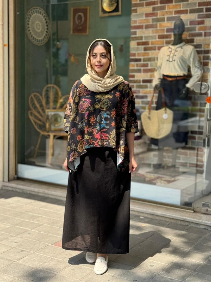 کراپ سایه سوزندوزی مشکی