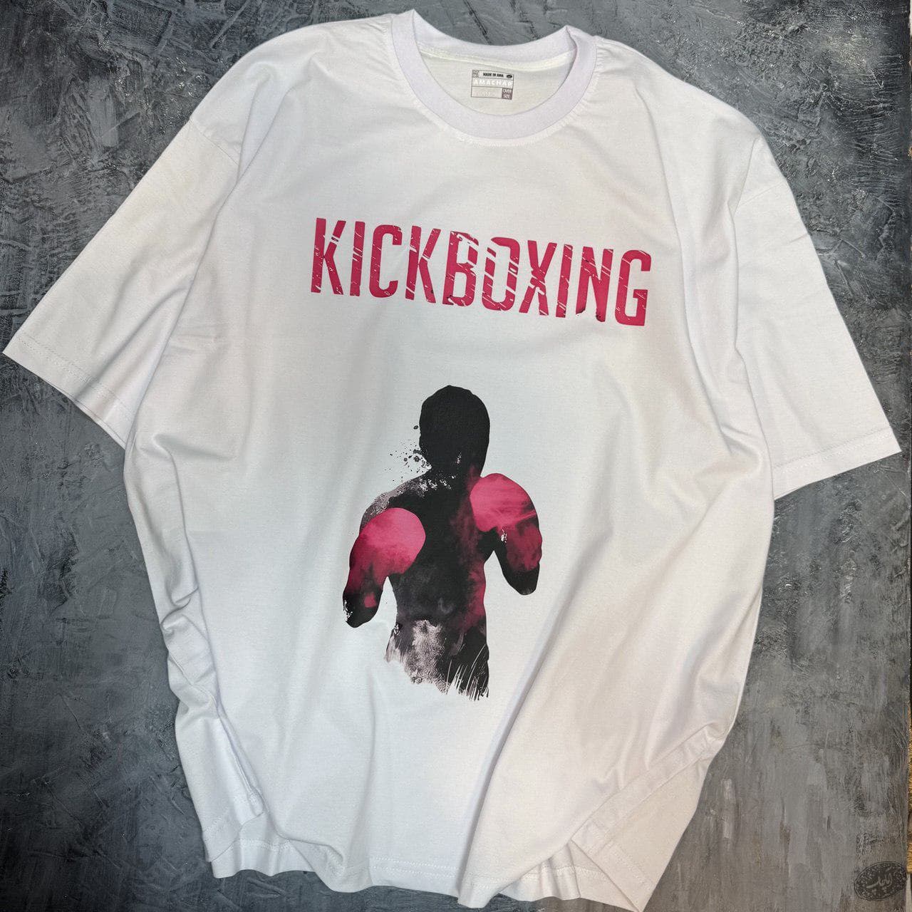 تیشرت طرح کیک بوکسینگ صورتی kick boxing