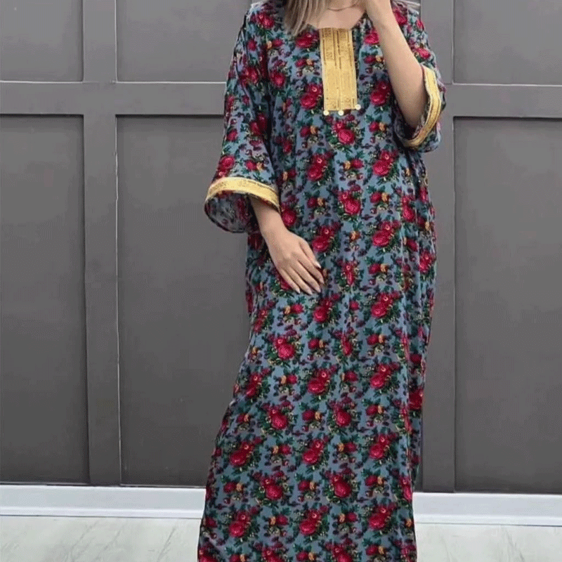 پیراهن ساحلی طلاکوب گلدار (پک 6 عددی)