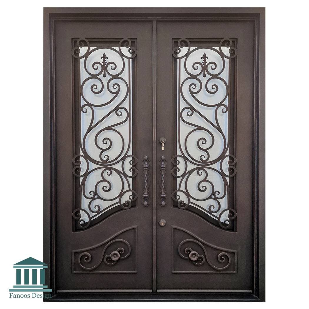 درب فرفورژه فلزی ورودی دولنگه لوکس کد 30870