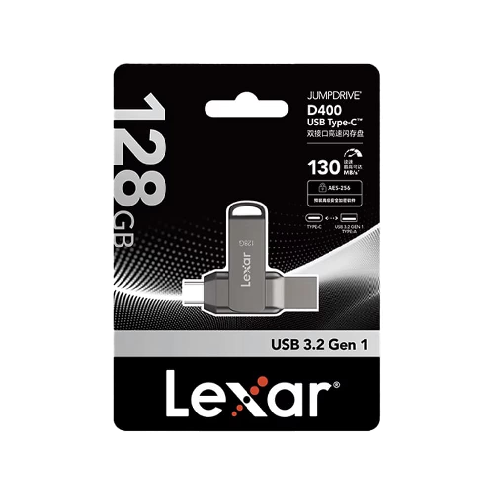 فلش مموری OTG پرسرعت Lexar D400؛ ظرفیت 128 گیگابایت | تجربه نسل جدید انتقال داده با استاندارد USB 3.2 — تصویر ۶