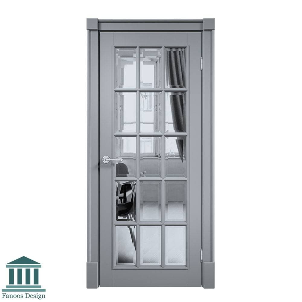 درب چوبی کلاسیک شیشه خور کد 30803 — تصویر ۲