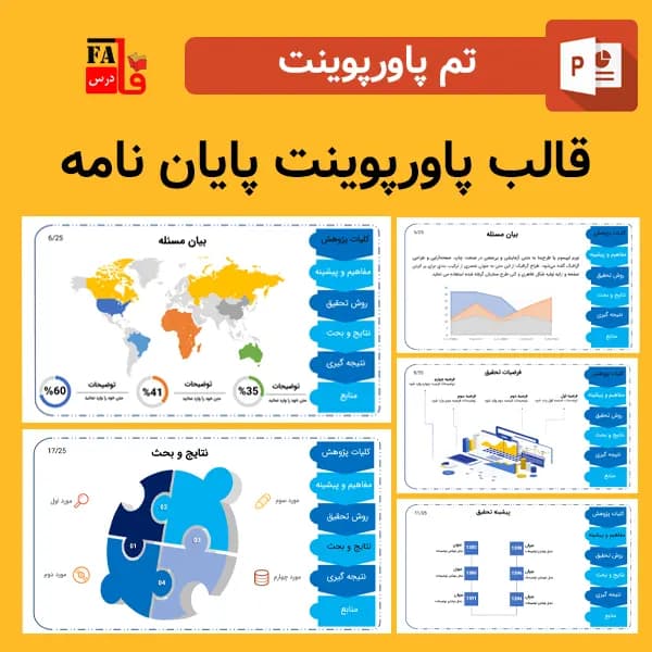 قالب پاورپوینت پایان نامه منو دار – جذاب و متحرک – طرح مریم