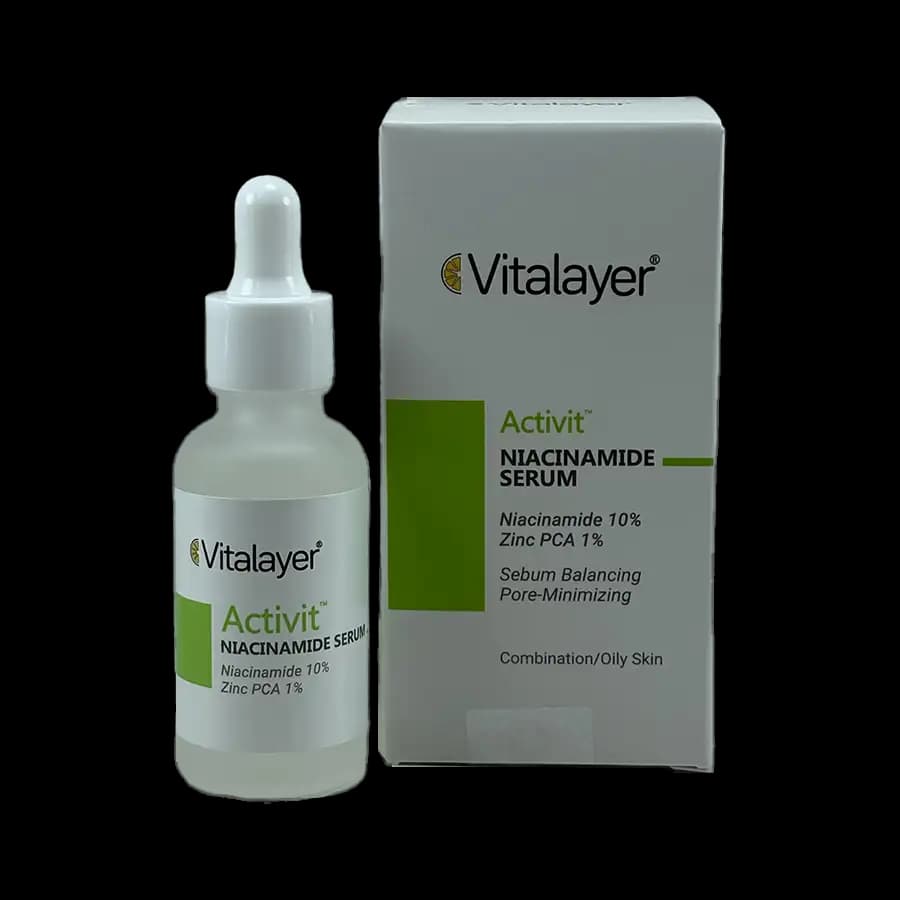 سرم نیاسینامید ویتالایر مدل اکتیویت (Active-Vit Niacinamide Serum) حجم ۳۰ میلی‌لیتر – سرم تخصصی برای کنترل چربی، ضد جوش و بهبود شفافیت پوست