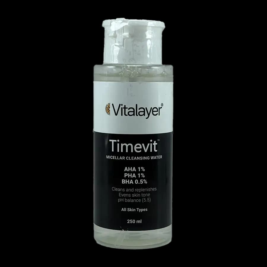 میسلار واتر ویتالایر مدل تایم ویت ( Time-Vit ) حجم ۲۰۰ میلیلیتر – پاککننده آنتیاکسیدان و جوانکننده پوست