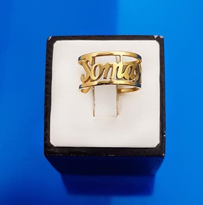 انگشتر اسم سمیه استیل لاتین کد116