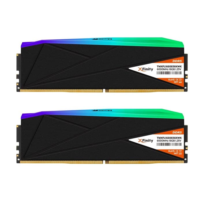رم وی کالر دو کاناله Manta XFinity RGB 64GB (2 x 16GB) DDR5 5600 CL36 — تصویر ۳