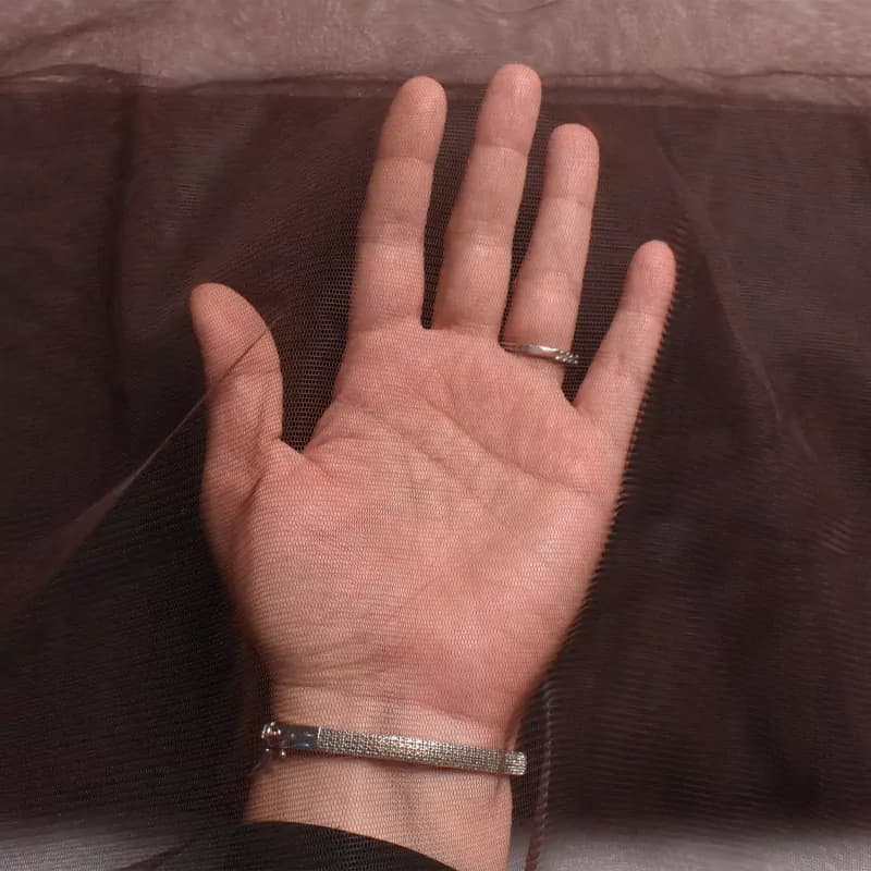 پارچه تور فرانسوی رنگ قهوه ای — تصویر ۲