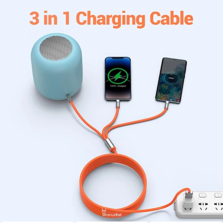 کابل شارژ 3 در 1 (6A/120w/USB to M+L+C)