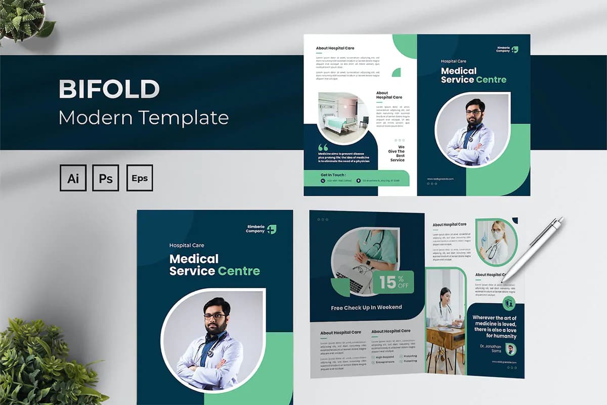 طرح بروشور خدمات پزشکی