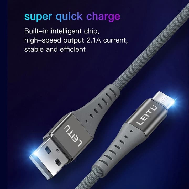 کابل تبدیل USB به MicroUSB لیتو مدل LD-8 طول 1 متر — تصویر ۴