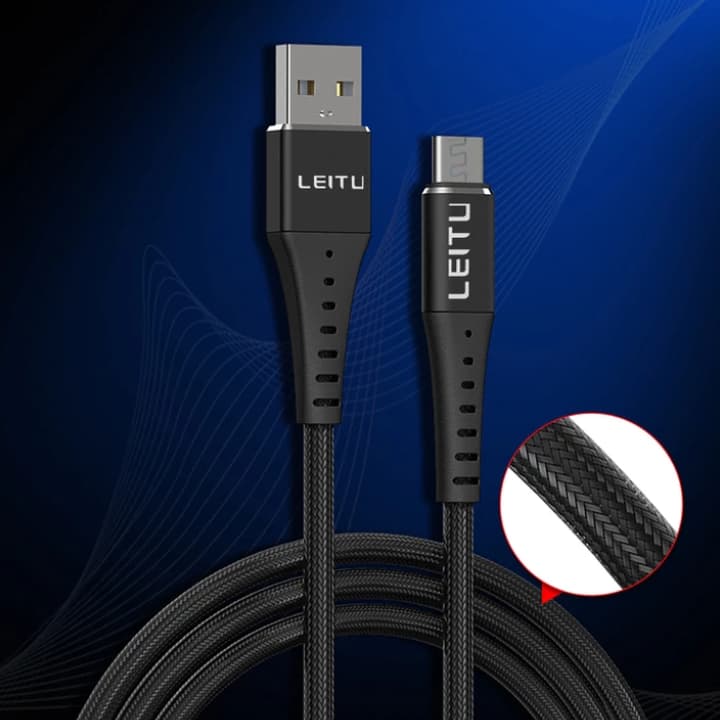کابل تبدیل USB به MicroUSB لیتو مدل LD-8 طول 1 متر — تصویر ۲