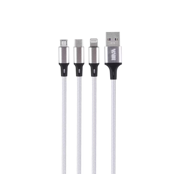 کابل تبدیل USB به Micro-USB و Type-C و Lightning وابی مدل CA51 (یک به سه)