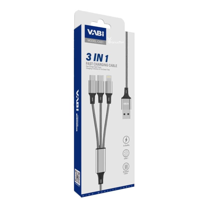 کابل تبدیل USB به Micro-USB و Type-C و Lightning وابی مدل CA51 (یک به سه) — تصویر ۳