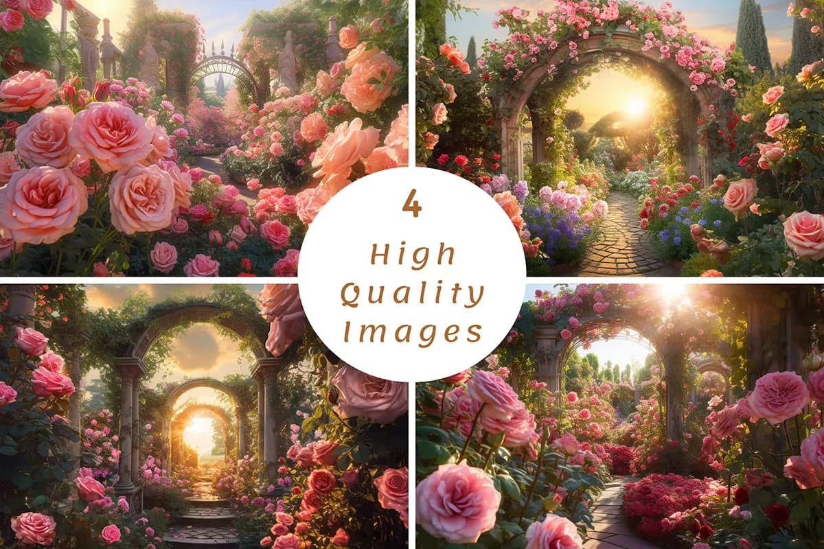 4 بک گراند باغ گل رز رمانتیک — تصویر ۲