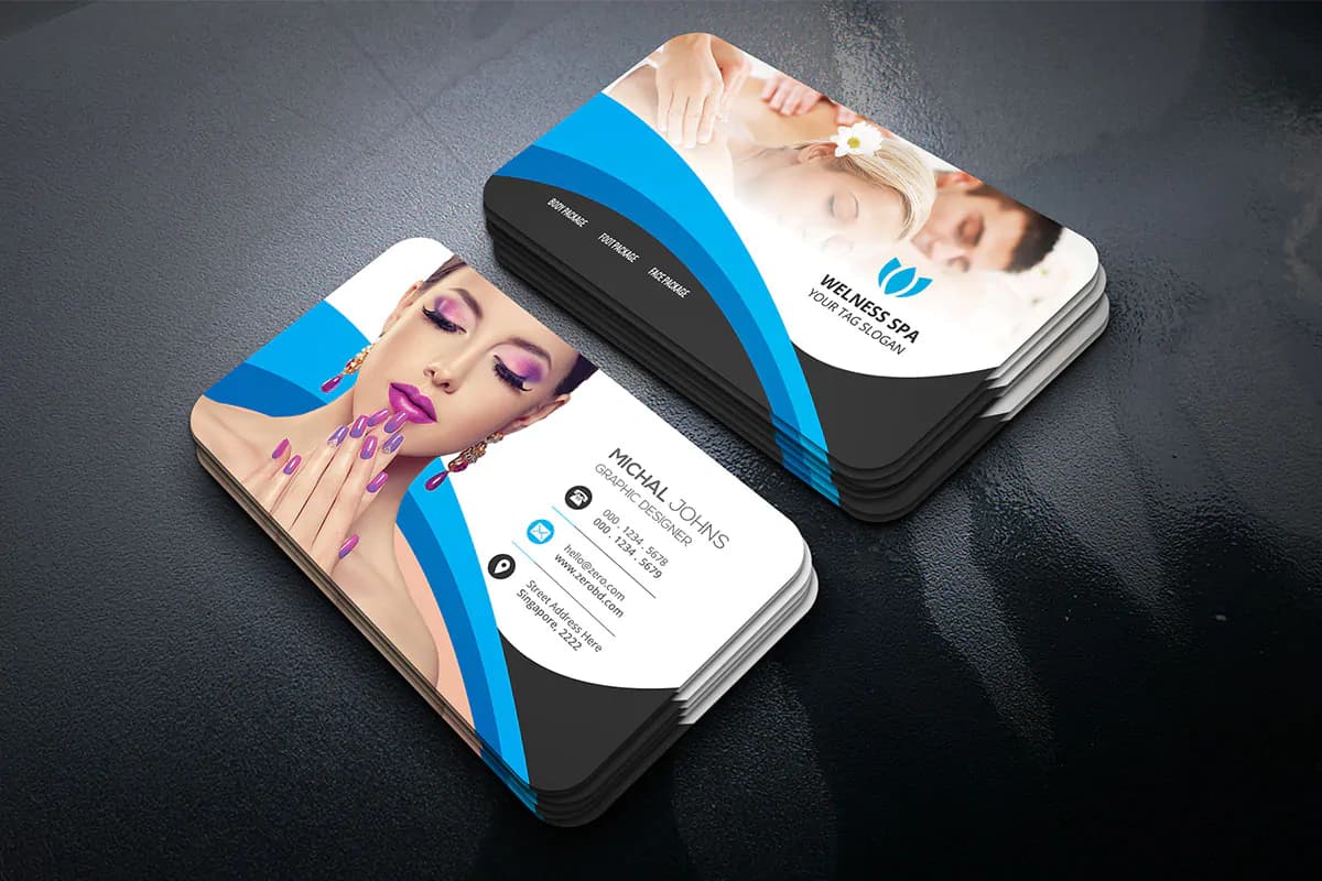 طرح کارت ویزیت اسپا و سلامت — تصویر ۴