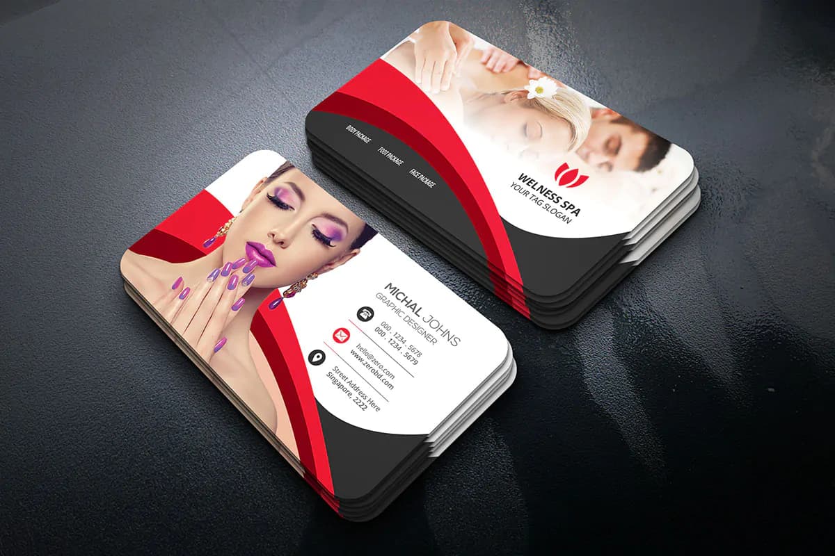 طرح کارت ویزیت اسپا و سلامت — تصویر ۳