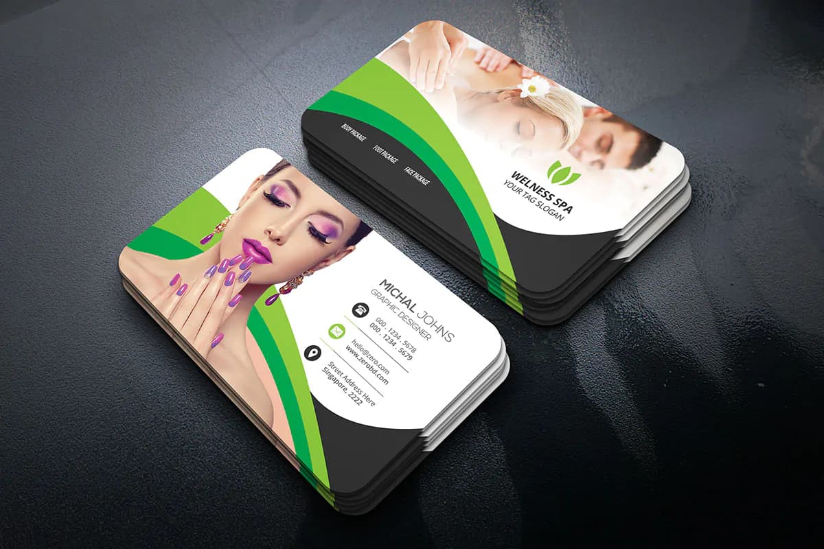طرح کارت ویزیت اسپا و سلامت — تصویر ۲