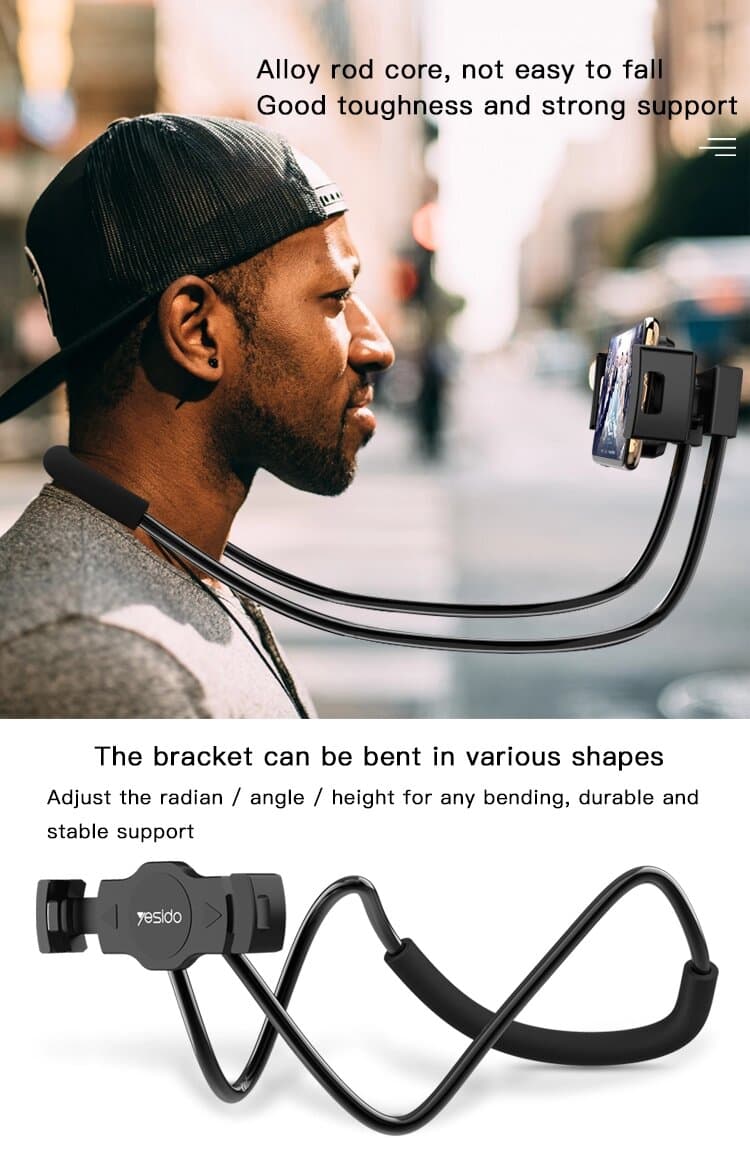هولدر گردنی موبایل و تبلت Yesido Neck Lazy Holder C80 — تصویر ۲