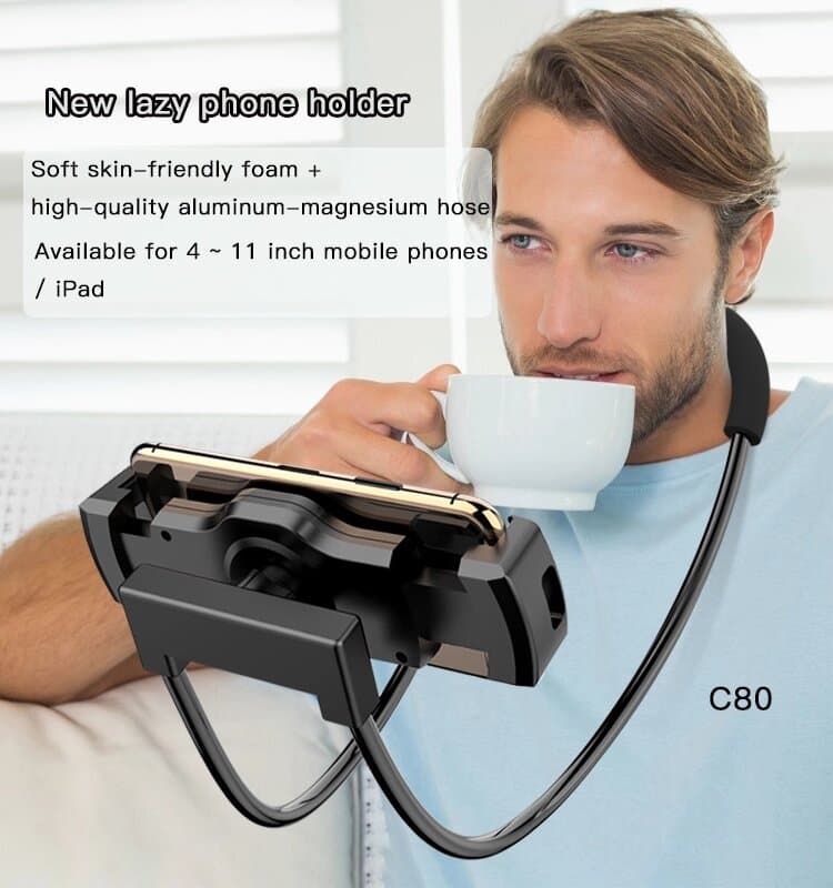 هولدر گردنی موبایل و تبلت Yesido Neck Lazy Holder C80 — تصویر ۴