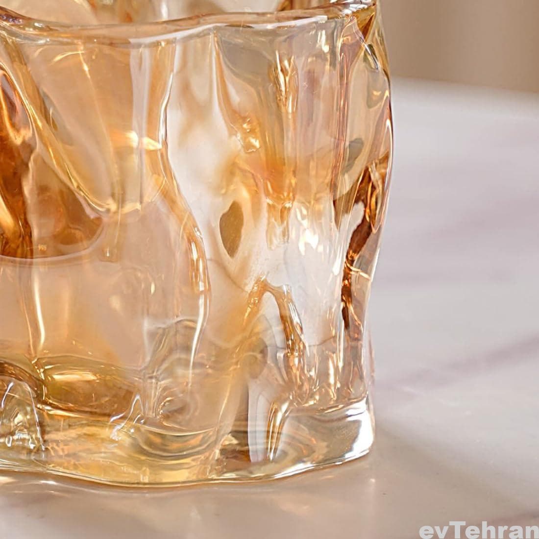 لیوان دفرمه عسلی دلی (Deliglass) – ست 6 عددی — تصویر ۸