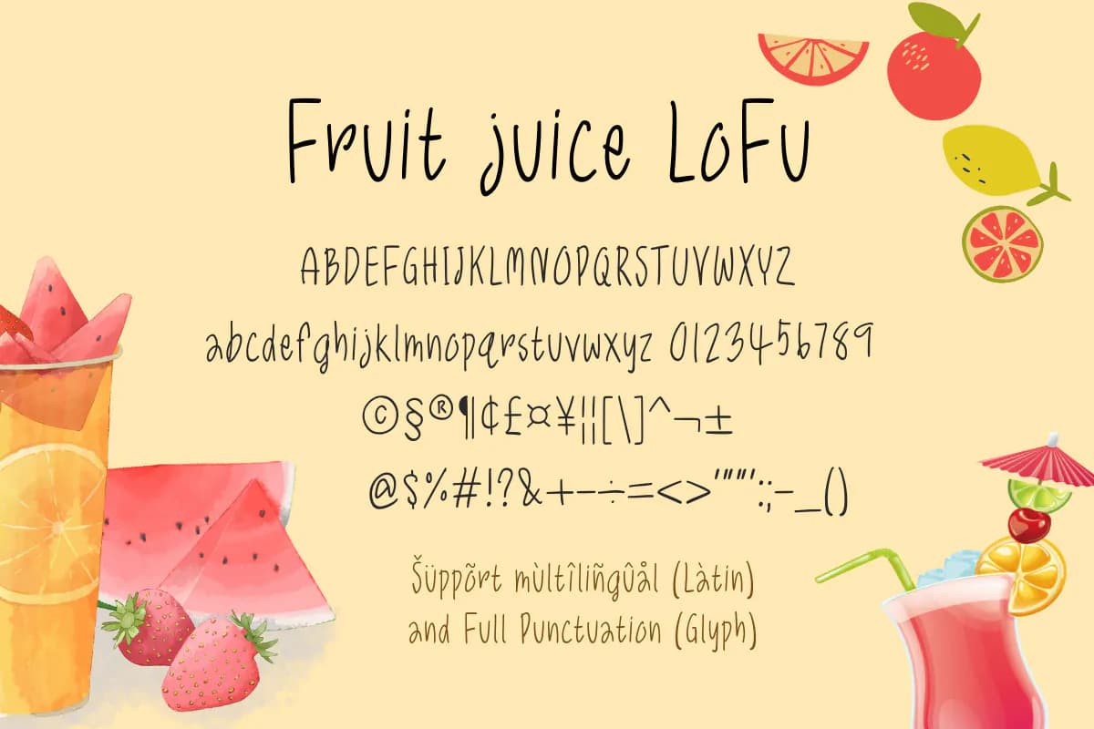 فونت فان و بامزه Fruit Juice — تصویر ۲