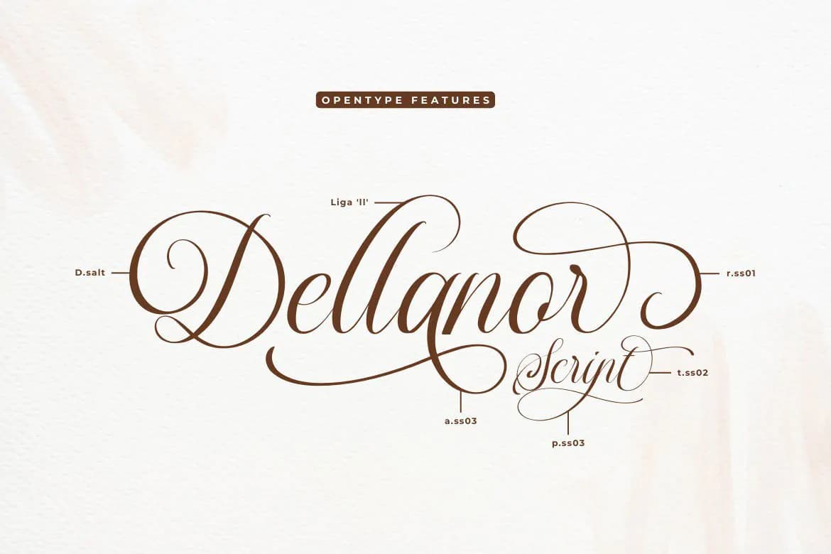فونت شیک و لاکچری عروسی Dellanor — تصویر ۳