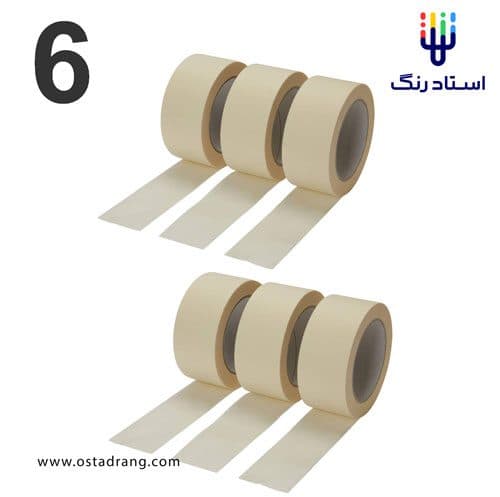نوار چسب کاغذی 5 سانت 30 یارد آبرو (بسته 6 عددی)