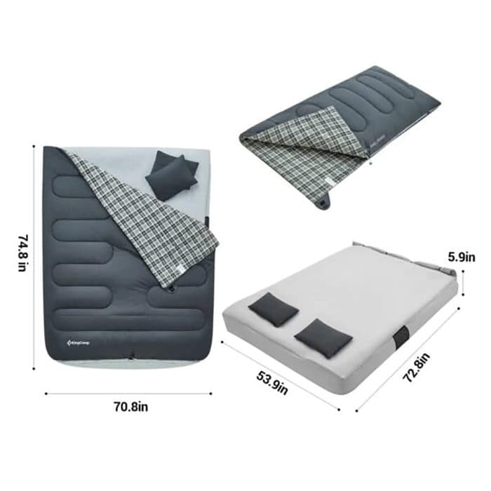 کیسه خواب دو نفره کینگ کمپ مدل AIRBED 250D KS2206 — تصویر ۳