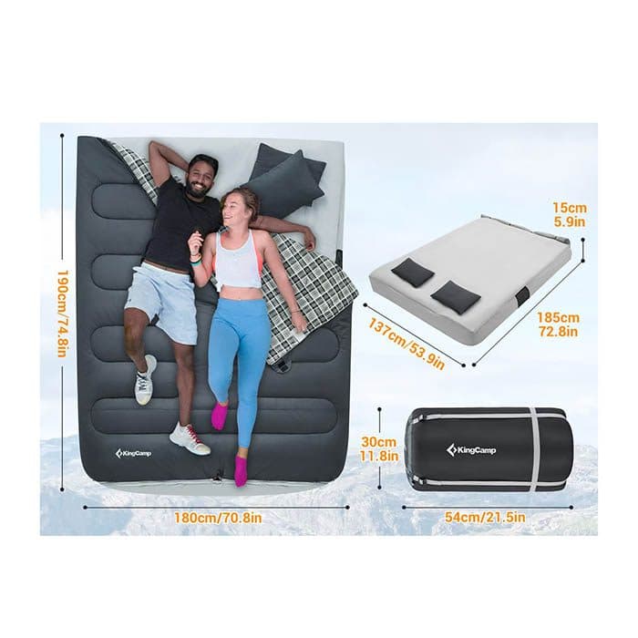 کیسه خواب دو نفره کینگ کمپ مدل AIRBED 250D KS2206 — تصویر ۵