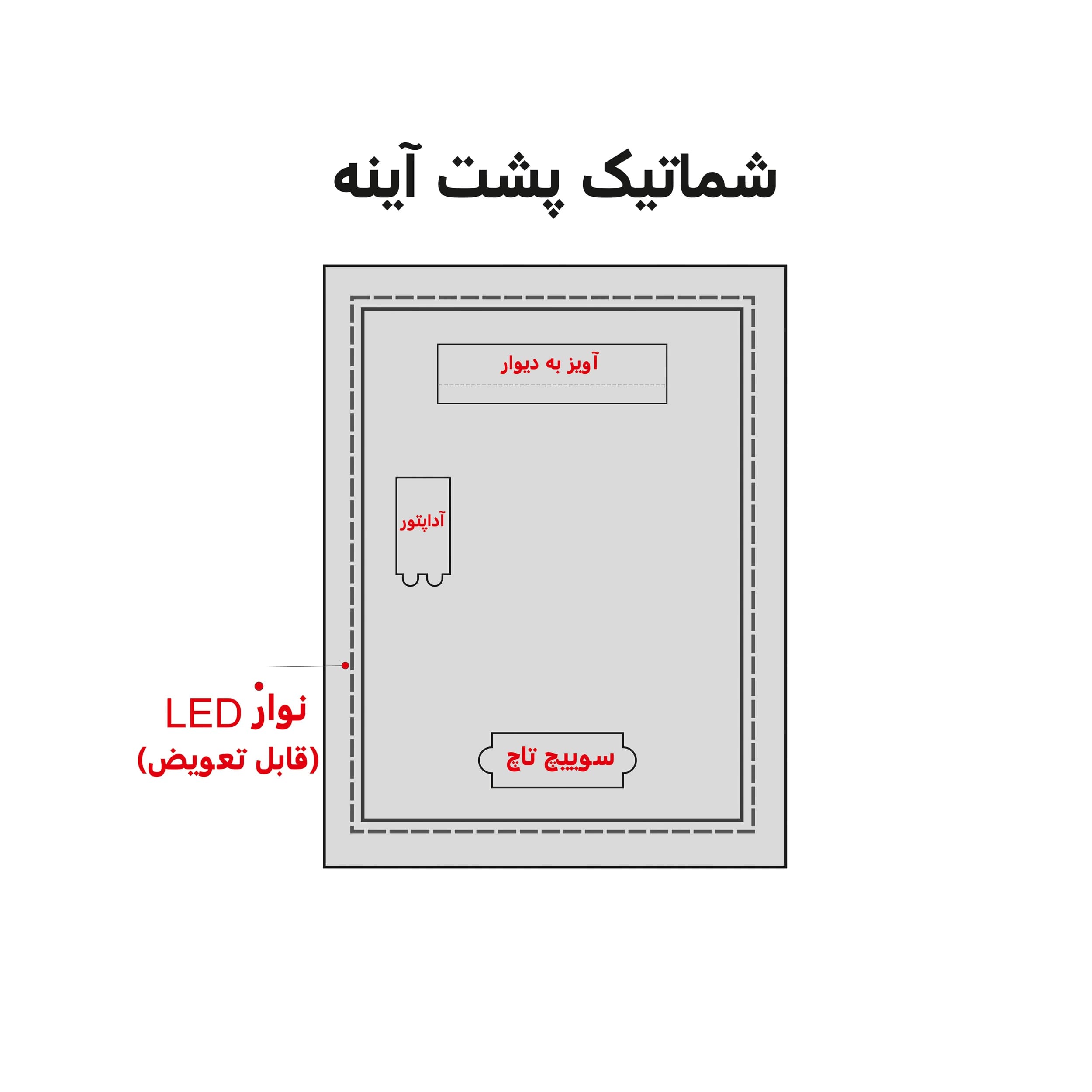 آینه لمسی دلفین مدل Touch-R-6040 — تصویر ۵