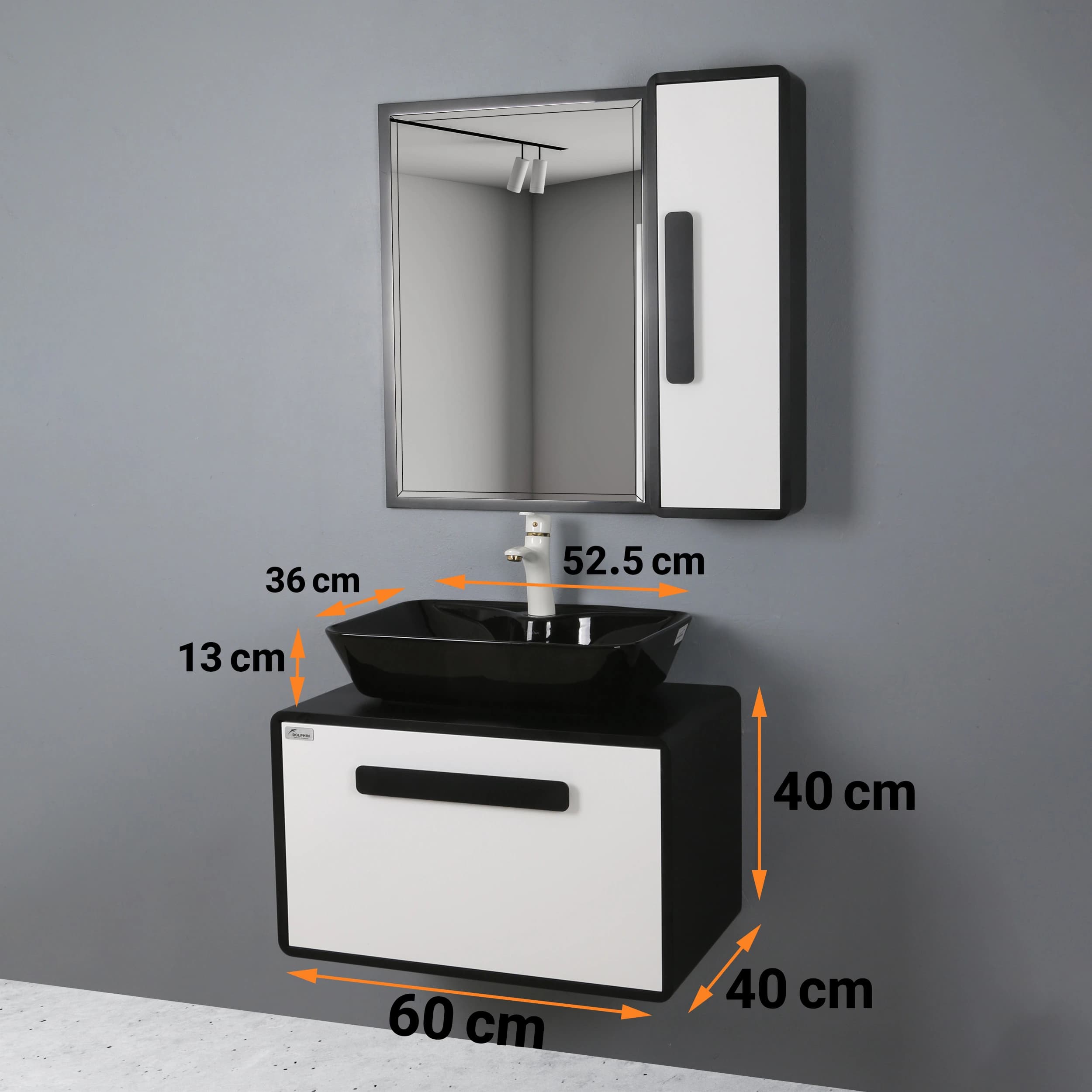 ست کابینت و روشویی دلفین مدل 1129 به همراه آینه و باکس — تصویر ۲