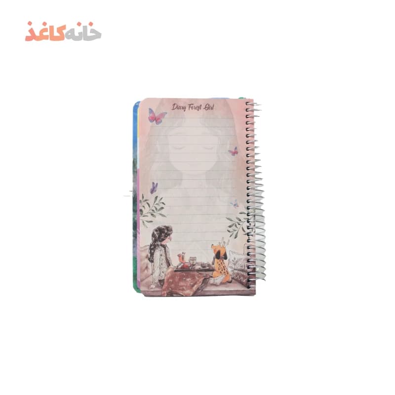 دفتر خاطرات قفل دار (قاب دار) سویل طرح دختر و سگ و سنجاب — تصویر ۳