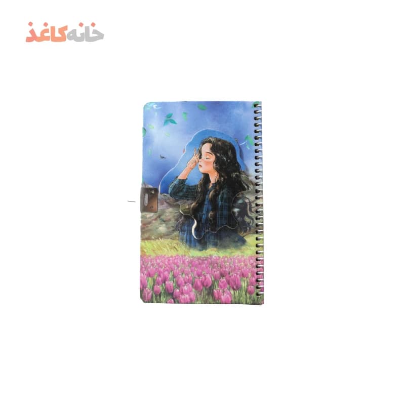 دفتر خاطرات قفل دار (قاب دار) سویل طرح دختر و سگ شاخ دار — تصویر ۳