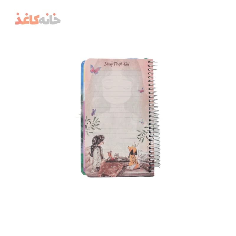 دفتر خاطرات قفل دار (قاب دار) سویل طرح دختر و سگ شاخ دار — تصویر ۴